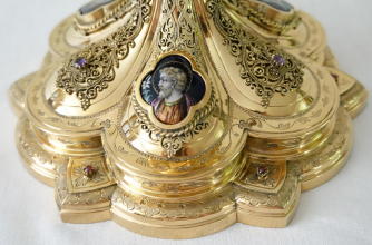 Solid silver gilt antique French Gothic Chalice.